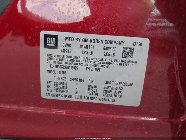 Buick l3t - sidi, vvt, alum 2020 KL4MMGSL9LB115995 Image 9