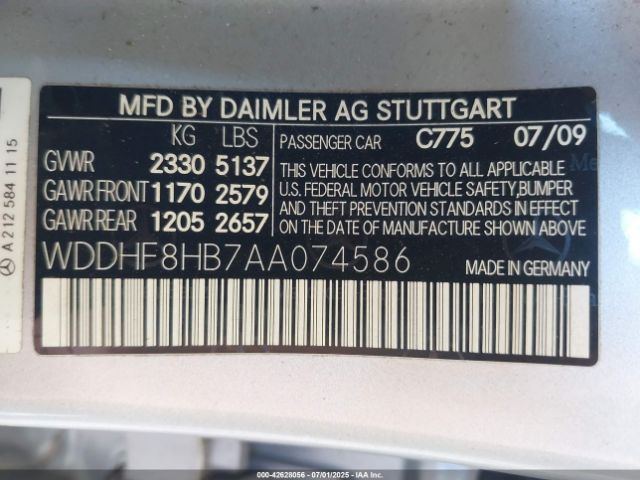 2010 MERCEDES-BENZ E 350 WDDHF8HB7AA074586 Photo 8