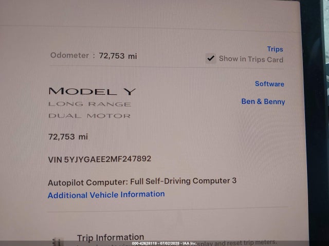 2021 TESLA MODEL Y 5YJYGAEE2MF247892 Photo 6