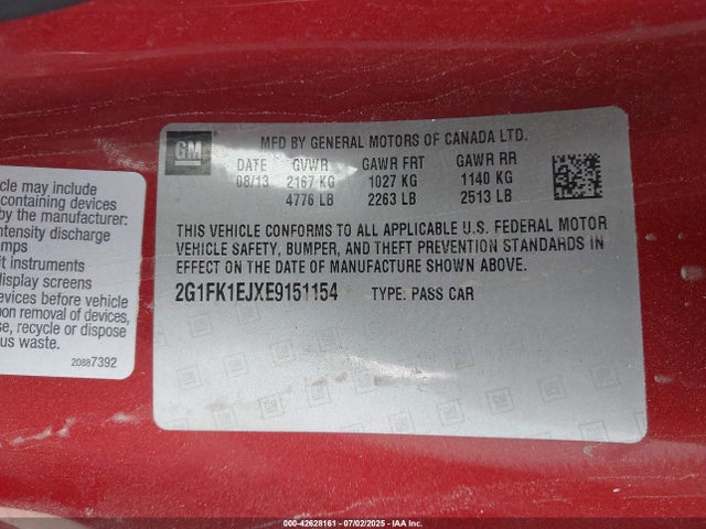 2G1FK1EJXE9151154 Chevrolet l99