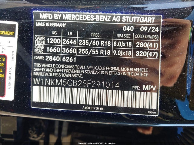 W1NKM5GB2SF291014 Mercedes-Benz m254