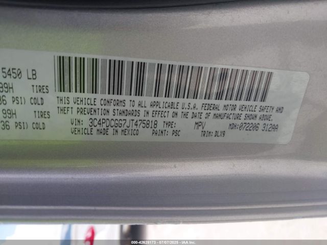 2018 DODGE JOURNEY 3C4PDCGG7JT475818 Photo 8