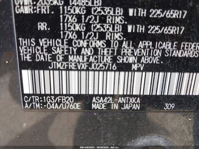 2015 TOYOTA RAV4 JTMZFREVXFJ025716 Photo 8