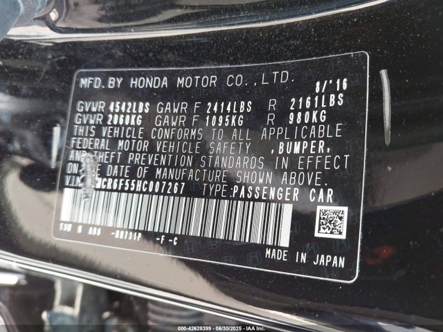 JHMCR6F55HC007267 Honda lfa1