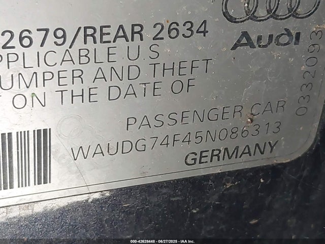 2005 AUDI A6 WAUDG74F45N086313 Photo 8