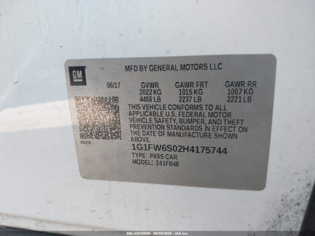 2017 CHEVROLET BOLT EV 1G1FW6S02H4175744 Photo 8