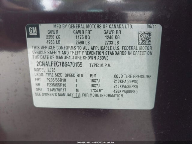 2011 CHEVROLET EQUINOX 2CNALFEC7B6470159 Photo 8