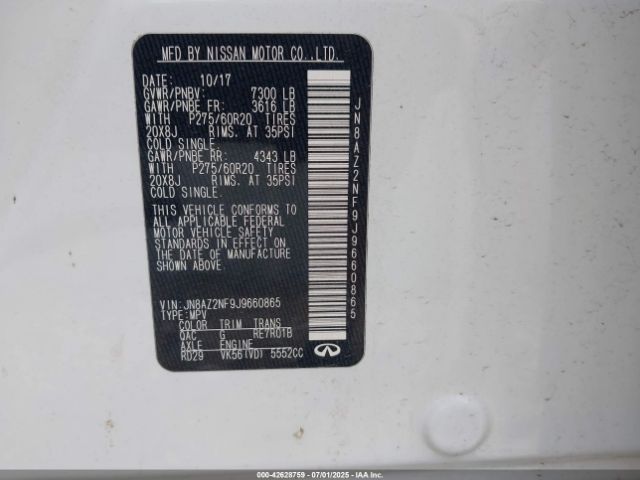 2018 INFINITI QX80 JN8AZ2NF9J9660865 Photo 8