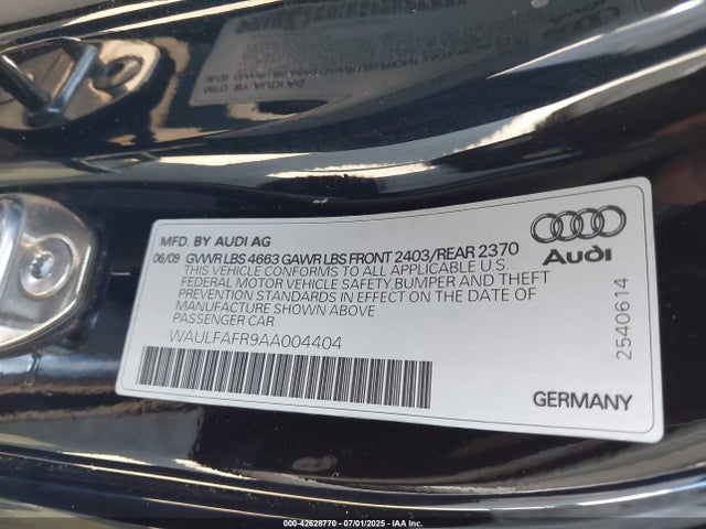 2010 AUDI A5 WAULFAFR9AA004404 Photo 8