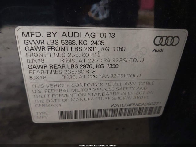 2013 AUDI Q5 WA1LFAFPXDA060271 Photo 8