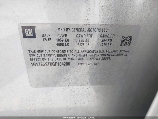 1G1ZE5ST8GF184200 Chevrolet lfv - di: direct injection, vvt, gen1 gmna