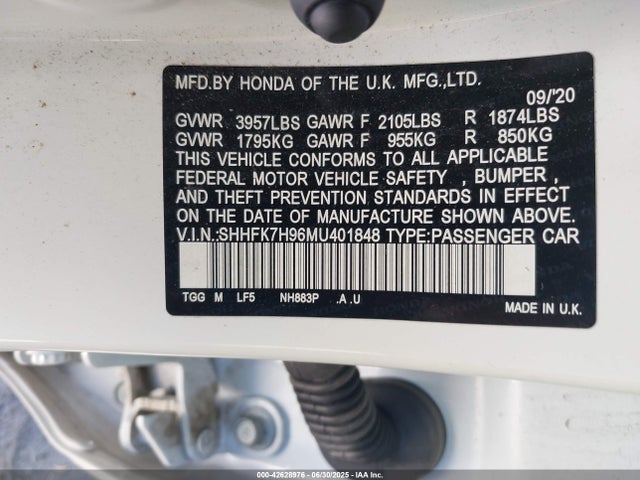 SHHFK7H96MU401848 Honda l15ba