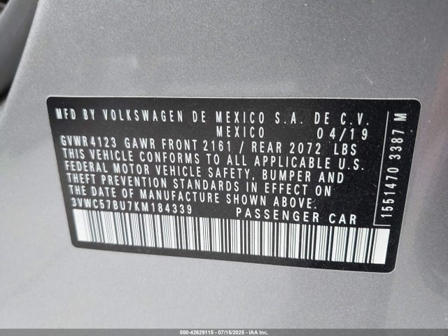 Volkswagen 1.4 tsi 2019 3VWC57BU7KM184339 Image 9