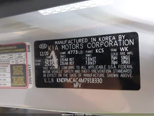 KIA gdi theta-ii 2021 KNDPMCAC4M7918330 Image 9