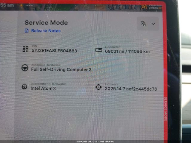 2020 TESLA MODEL 3 5YJ3E1EA8LF504663 Photo 6