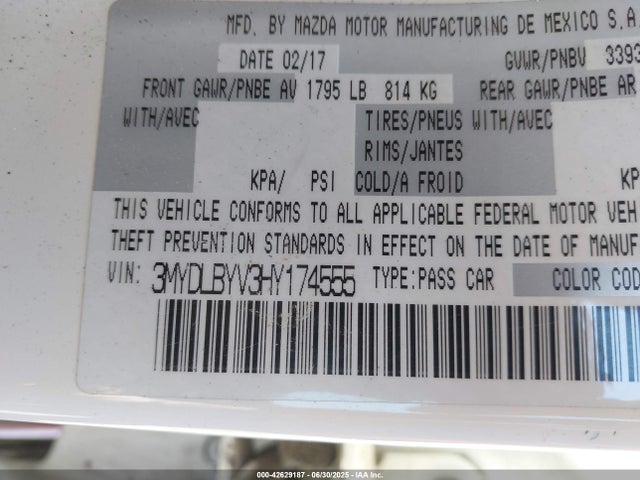 3MYDLBYV3HY174555 Toyota p5v