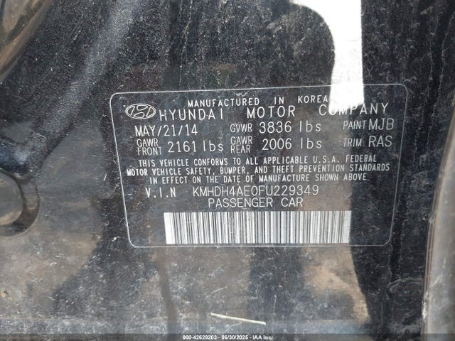 KMHDH4AE0FU229349 Hyundai dohc mpi nu