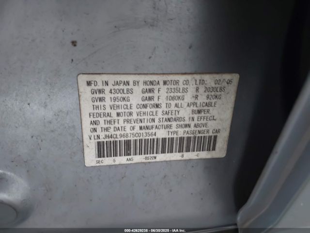 2005 ACURA TSX JH4CL96875C013564 Photo 8
