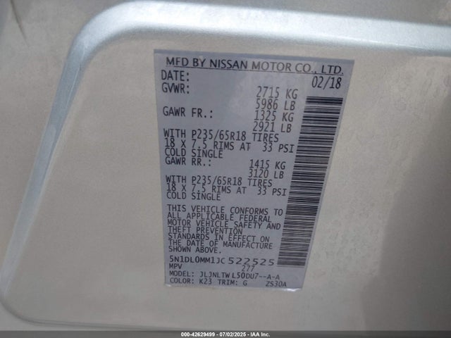 5N1DL0MM1JC522525 Infiniti 2018