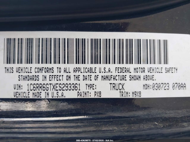 RAM 1500 2014 1C6RR6GTXES293361 Image 9