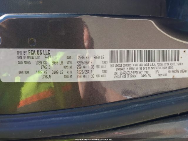 2017 DODGE GRAND CARAVAN 2C4RDGEG2HR716507 Photo 8