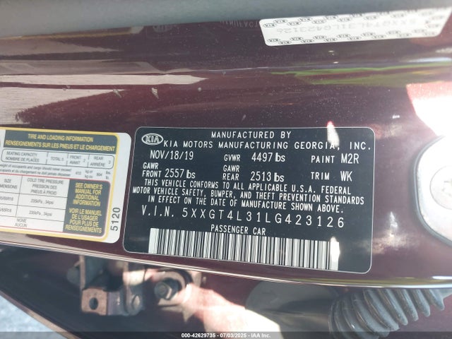 5XXGT4L31LG423126 KIA gdi