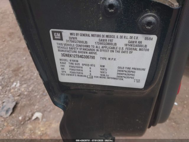 2004 CHEVROLET AVALANCHE 1500 3GNEK12T84G306790 Photo 8