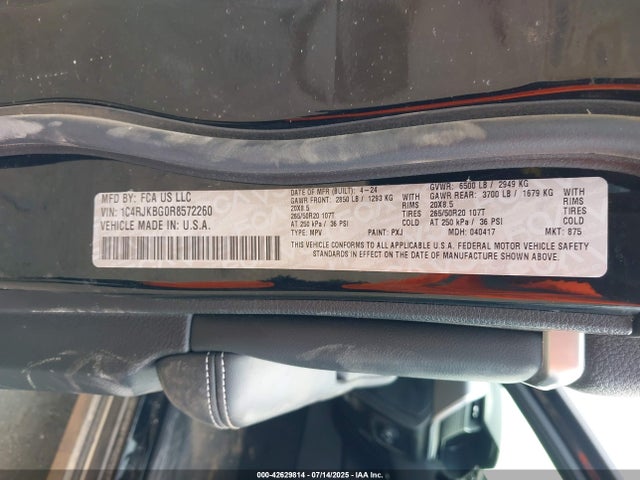 1C4RJKBG0R8572260 Jeep GRAND CHEROKEE L