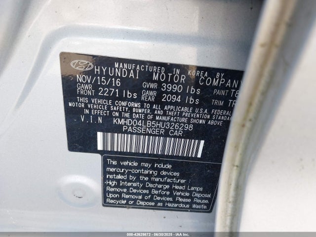 KMHD04LB5HU326298 Hyundai g 1.6 dohc t-gdi gamma