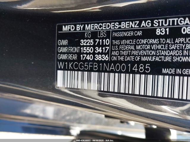 W1KCG5FB1NA001485 Mercedes-Benz electric motor