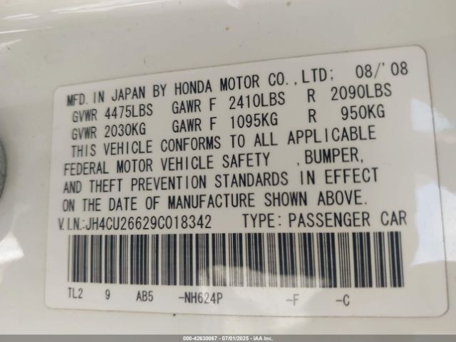 2009 ACURA TSX JH4CU26629C018342 Photo 8