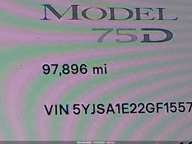 Tesla 3 phase a/c induction (dual motor) 2016 5YJSA1E22GF155747 Image 15