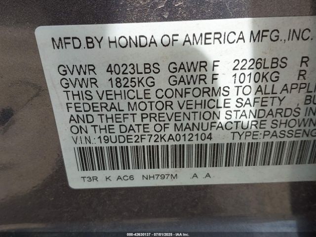 2019 ACURA ILX 19UDE2F72KA012104 Photo 8