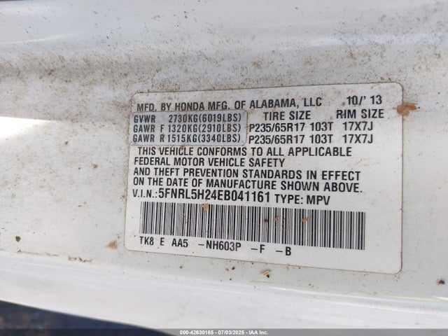 Продаж на аукціоні авто 2014 Honda Odyssey Lx, vin: 5FNRL5H24EB041161, номер лоту: 42630165