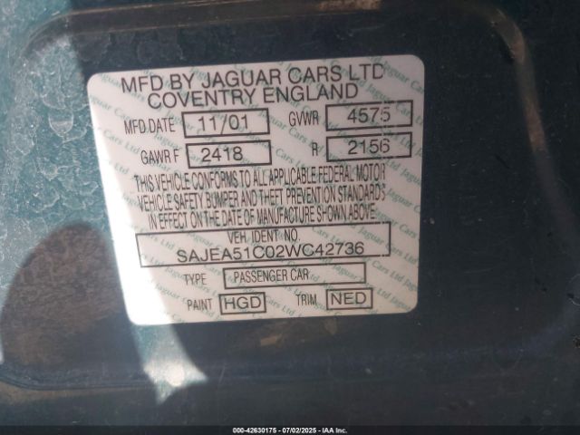 2002 JAGUAR X-TYPE SAJEA51C02WC42736 Photo 8