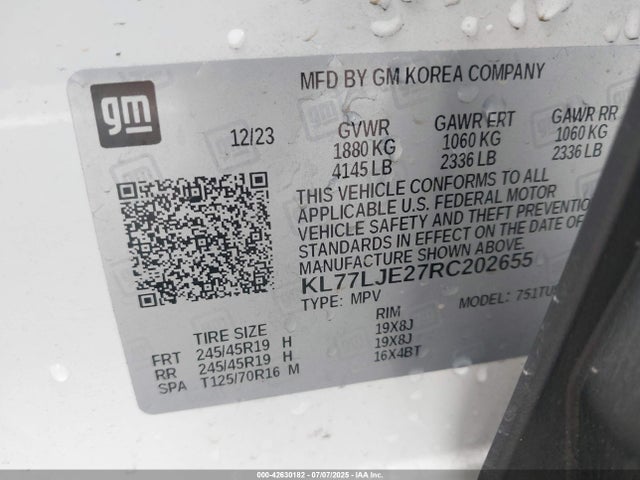 KL77LJE27RC202655 Chevrolet lih