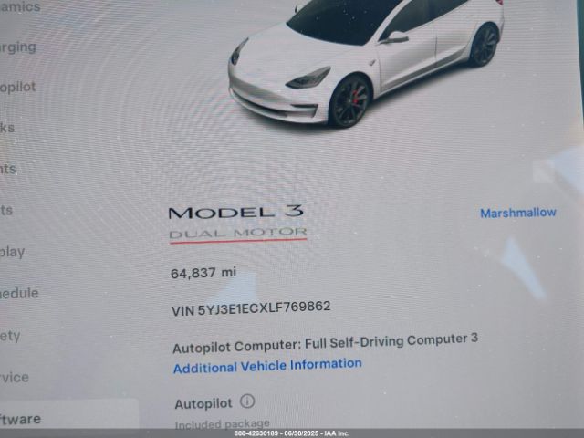 2020 TESLA MODEL 3 5YJ3E1ECXLF769862 Photo 6