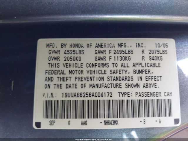 2006 ACURA TL 19UUA66256A004172 Photo 8