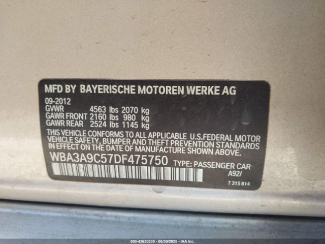 2013 BMW 335I WBA3A9C57DF475750 Photo 8