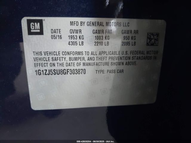 2016 CHEVROLET MALIBU HYBRID 1G1ZJ5SU8GF303870 Photo 8
