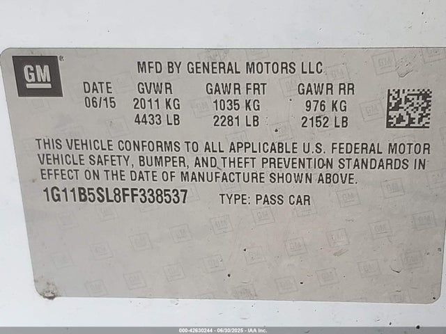1G11B5SL8FF338537 Chevrolet lkw