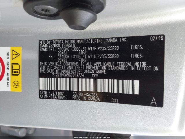 2016 LEXUS RX 350 2T2ZZMCA9GC014774 Photo 8