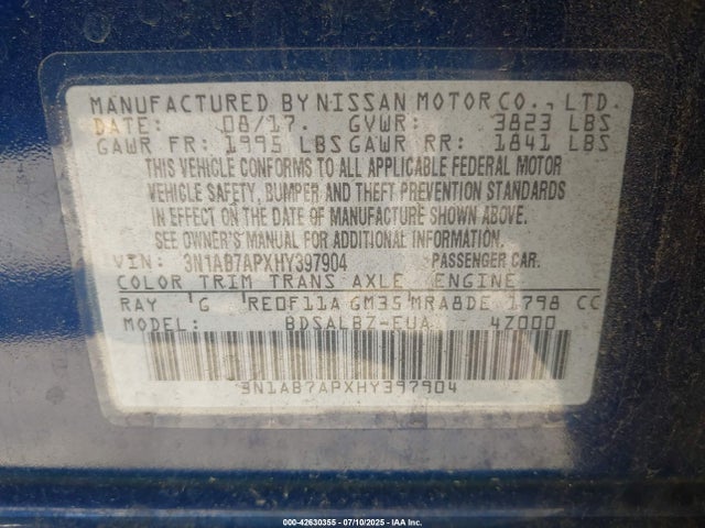 3N1AB7APXHY397904 Nissan 2017