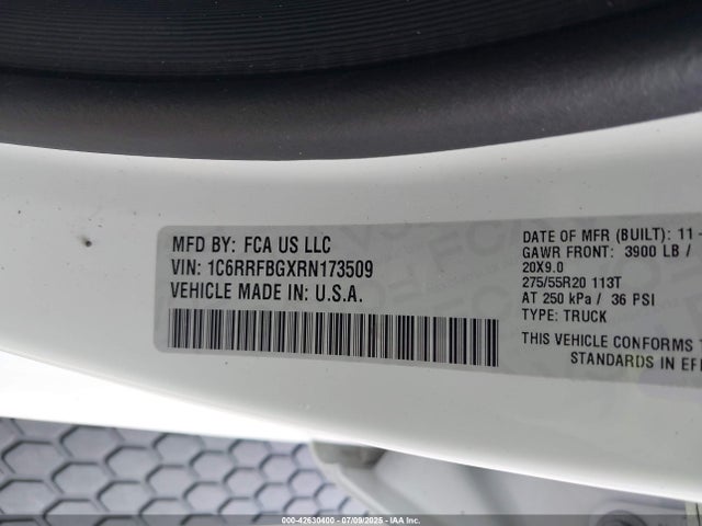 1C6RRFBGXRN173509 RAM 1500