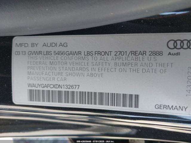 2013 AUDI A7 WAUYGAFCXDN132677 Photo 8
