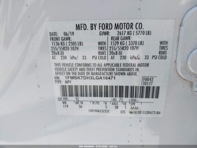 1FMSK7DH3LGA16471 Ford 2020