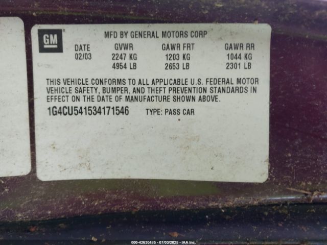 2003 BUICK PARK AVENUE 1G4CU541534171546 Photo 8