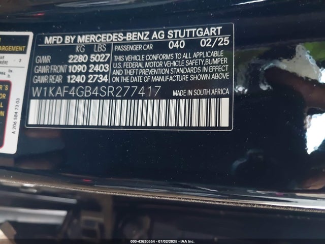 W1KAF4GB4SR277417 Mercedes-Benz m254