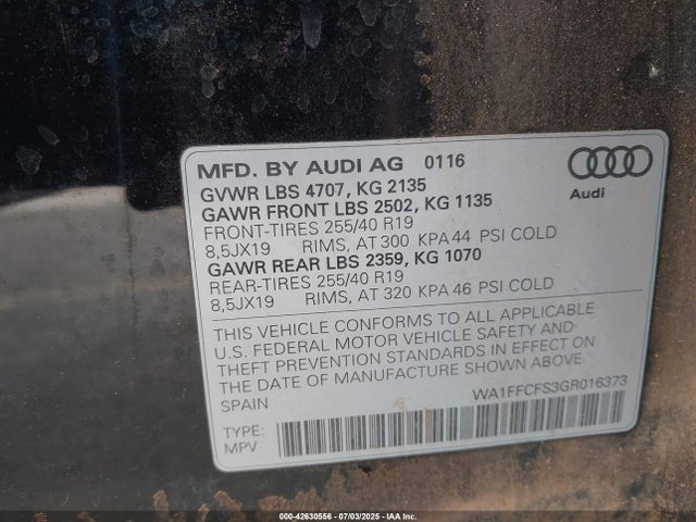 2016 AUDI Q3 WA1FFCFS3GR016373 Photo 8
