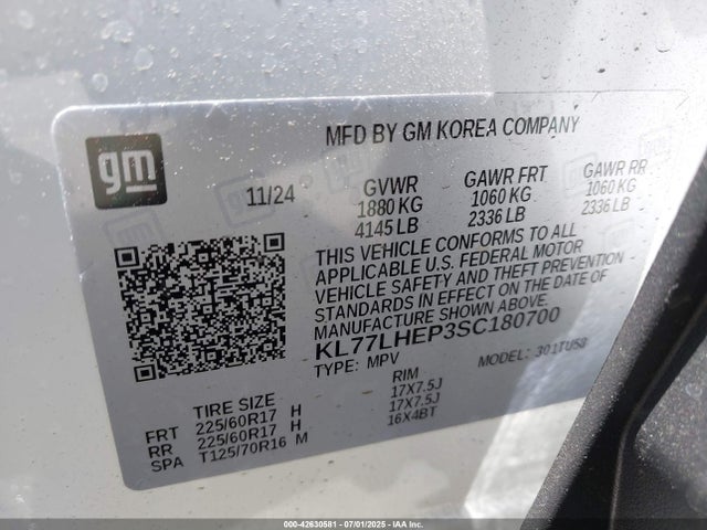KL77LHEP3SC180700 Chevrolet lbp